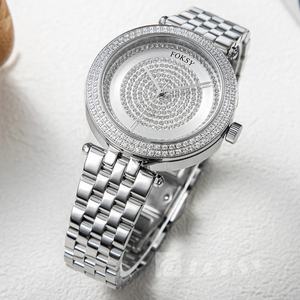 Mode dames montres-bracelets en cristal de haute qualité robe or diamant luxe en acier inoxydable <span class=keywords><strong>femme</strong></span> montres à quartz logo personnalisé - Product Image 3