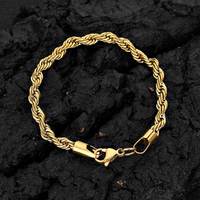 Meilleure vente de colliers et de chaînes de corde avec logo personnalisé en acier inoxydable plaqué or 14 carats