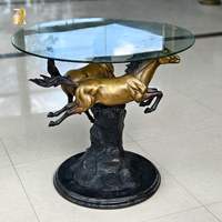Table basse RELONG en bronze coulé, design antique, style européen, personnalisable, disponible à la vente