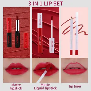 OCHAIN New Fashion Vegan Matte Lipstick Wholesale Matte Liquid Lipstick Top Selling Lip Liner Lip Kit