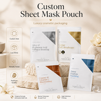 Sachets personnalisés Cailyn avec logo imprimé, en PE, thermoscellables, finition mate, pour masques faciaux, emballage de feuilles de masques, taille et couleur personnalisées