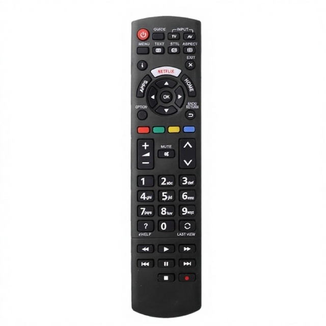 Smart LED TV Remote Control RM-L1268 Panasonic Netflix Replacement Universal Function 10m Range AAA Battery Plastic Silicone