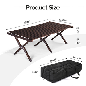 120*60*40cm Wooden <b>Camping</b> Roll <b>Table</b> - Product Image 3