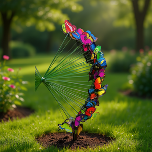 Estacas Metálicas Decorativas con Forma de Mariposa, 100 Piezas, Decoración para Jardín Exterior, Letreros para Patio, Estacas de Alambre Pintadas con Temática Natural - Product Image 2