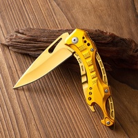 Couteau pliant d'extérieur en acier inoxydable, outil multifonctionnel portable de haute dureté, couteau de poche pour le camping, couteau de défense personnelle, couteau à fruits