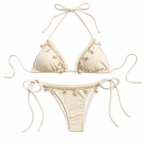 Bikini de Tanga Acanalado para Mujer, Traje de Baño Moderno para Playa, Piscina y Vacaciones - Product Image 1