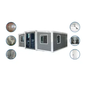 Maison modulaire pliable préfabriquée de luxe, conteneur extensible, bureau, toilettes, salle de bain, cuisine