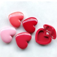 Conteneur vide en forme de cœur mignon, compact avec miroir à l'intérieur, avec plateau en aluminium