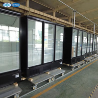 Vitrine réfrigérée verticale à portes vitrées pour supermarché commercial 2 3 4