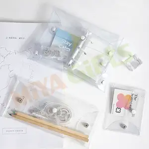 custom clear pen bag transparent soft vinyl jelly bag pen case planner pencil holder pouch star glitter