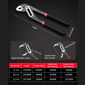 Anpassbare Unterstützung Multifunktion ale 8 "10" 12 "Stahl Wasserpumpen zange Kunststoff griff für Kupfer Crimpen metrische Sicherungs ring klemme - Product Image 3