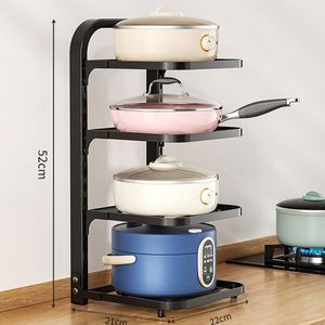 Étagère de rangement réglable à 2 niveaux en acier au carbone robuste pour comptoir de cuisine, support pour pots de fleurs et bacs alimentaires - Product Image 6