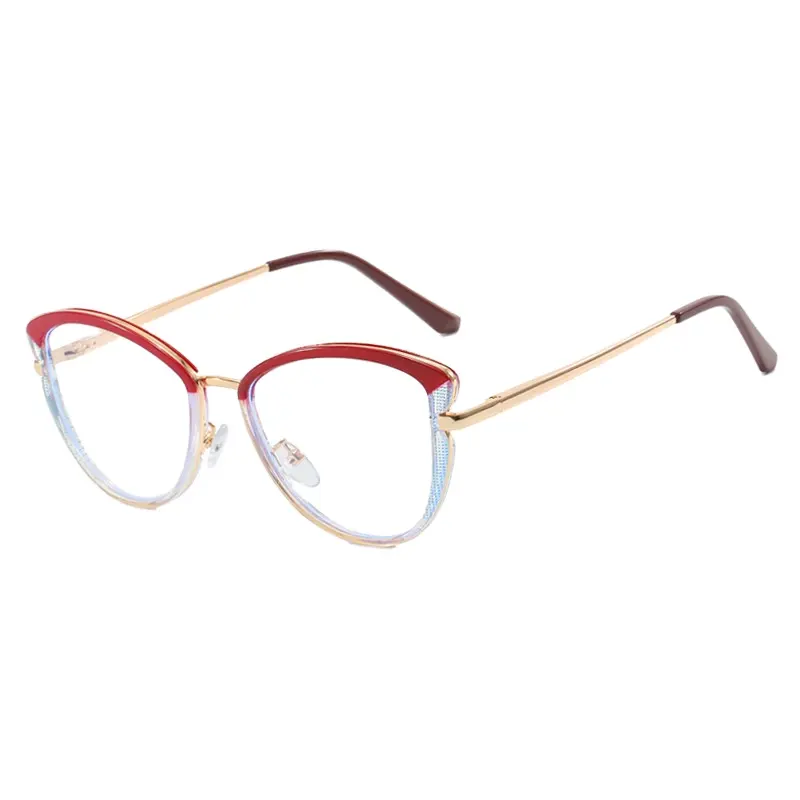 Driehoek Cat 'S Eye Tr90 Anti-Blauw Licht 2024 Nieuw Frame Brillen Metalen Frame Bril Vrouwen
