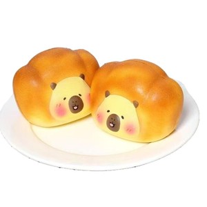 ตุ๊กตาหมีหัวโตบีบรูปขนมปัง-ของเล่นบีบ PU นุ่ม ลดความเครียด บีบแล้วคืนรูปช้า สำหรับเด็กและวัยรุ่น - Product Image 5