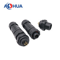 Barre d'éclairage Led Câble Disposition Connecteur DC monté sur panneau M12 4Pin Type de soudure Femelle Connecteur plastique IP68 avec capuchon