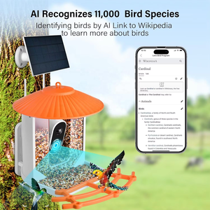 Mangeoire à <span class=keywords><strong>oiseaux</strong></span> avec caméra solaire pour la reconnaissance des <span class=keywords><strong>oiseaux</strong></span>, <span class=keywords><strong>application</strong></span> WiFi pour <span class=keywords><strong>les</strong></span> notifications en temps réel, audio bidirectionnel, étanche en extérieur - Product Image 4