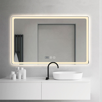 Miroir LED de salle de bain tendance, anti-buée, avec bouton tactile intelligent, sécurité, température de couleur réglable 3000K/4000K/6000K