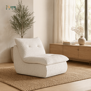 Cloud <b>Chair</b> Modern Compressed Chenille Organic Curved Tufted Low Profile Cozy Plush Bedroom Balcony Living Room - Product Image 4