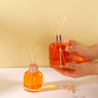 Flacon de parfum rond en verre de 200 ml et 270 ml avec bouchon à vis, vide, écologique, options de décalcomanie personnalisées, compatible avec les diffuseurs à bâtonnets