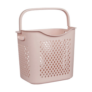 Panier à linge moderne en plastique HALO avec poignée, panier de rangement ajouré, panier à linge sale portable pour chambre, salle de bain, maison - Product Image 4