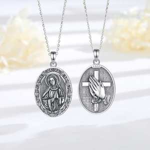 Changda 925 Joyeria De Plata 925 Mayoreo <span class=keywords><strong>La</strong></span> Virgen De Guadalupe Bijoux religieux Saint patron Guadalupe Vierge Marie Collier - Product Image 1