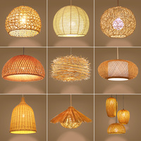 Lampe suspendue en rotin, lampe de plafond en osier tissé à la main pour îlot de cuisine, restaurant, salle à manger