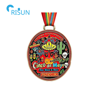 Médailles personnalisées Mexique, nourriture mexicaine, <span class=keywords><strong>musique</strong></span>, crâne, Fiesta, carnaval, Cinco de Mayo, fête, médaillon, médaille personnalisée Cinco de Mayo - Product Image 2