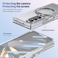 Étui de téléphone transparent en PC+TPU antichoc avec support magnétique rotatif à 360 degrés pour Galaxy Z Fold 8 Ultra Fold 7/6/5/4
