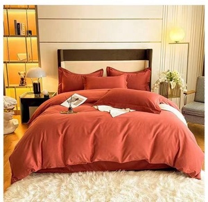 Vente en gros de linge de lit de luxe en microfibre 100%, 4 pièces, taille USA, UK, Allemagne, <span class=keywords><strong>France</strong></span>, housse de couette et taies d'oreiller, ensemble de literie uni - Product Image 2