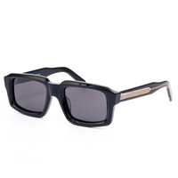 Lunettes de soleil carrées surdimensionnées avec verres colorés, monture carrée en acétate, verres polarisés UV400 dorés, unisexe, pour sports de plein air et conduite