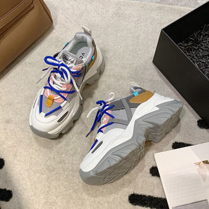 New Arrival Ladies Chunky <strong>Heel</strong> Sneakers Black High Sole <strong>Trainers</strong> Breathable and Luxurious for Autumn and Spring - Product Image 3