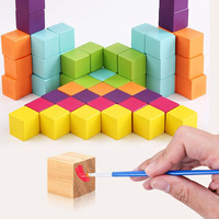 Blok kayu belum selesai kerajinan DIY kubus kayu blok bangunan matematika, pembuatan Puzzle dan proyek DIY 200 buah 1CM kubus kayu