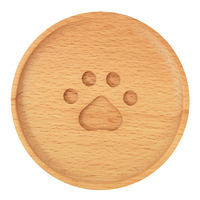 Ensemble de sous-verres en bois gravés avec logo personnalisé, hêtre et noyer, pour tasses à café, thé, boissons, bar, café, cadeau, vente en gros, OEM