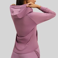 Veste de sport à capuche ample pour femmes adultes - Spandex/Polyester, respirante et anti-transpiration pour le yoga, la remise en forme et la course à pied