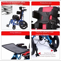 Silla de Ruedas Plegable para Niños KY958, de Empuje Manual, Grado Médico, Multifuncional, para Uso Doméstico, para Adolescentes con Discapacidad, Ancho del Asiento