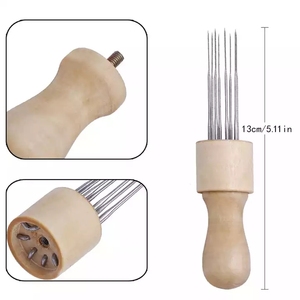 Strumenti per infeltrimento ad ago in feltro di lana manico in legno strumenti in feltro di lana - Product Image 3