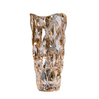 Vase en verre moderne de luxe avec fleurs en cristal colorées, hydroponique, écologique, haut, à motifs, centre de table pour la fête des pères