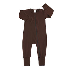 Combinaison en tissu de coton doux pour bébé pyjamas à pieds zippés pyjamas pour bébés filles garçons ensemble de pyjamas pour bébés avec mitaines - Product Image 3