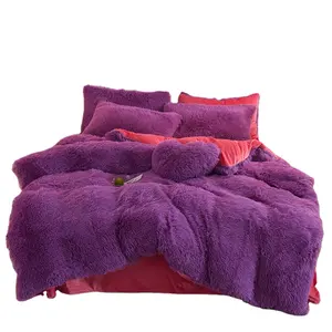 IDOTEX Uhamho Kunst pelz Samt Flauschige Bettwäsche Bett bezug Set Daunen decke Bett bezug mit Kissen bezügen, ultra weich warm und langlebig