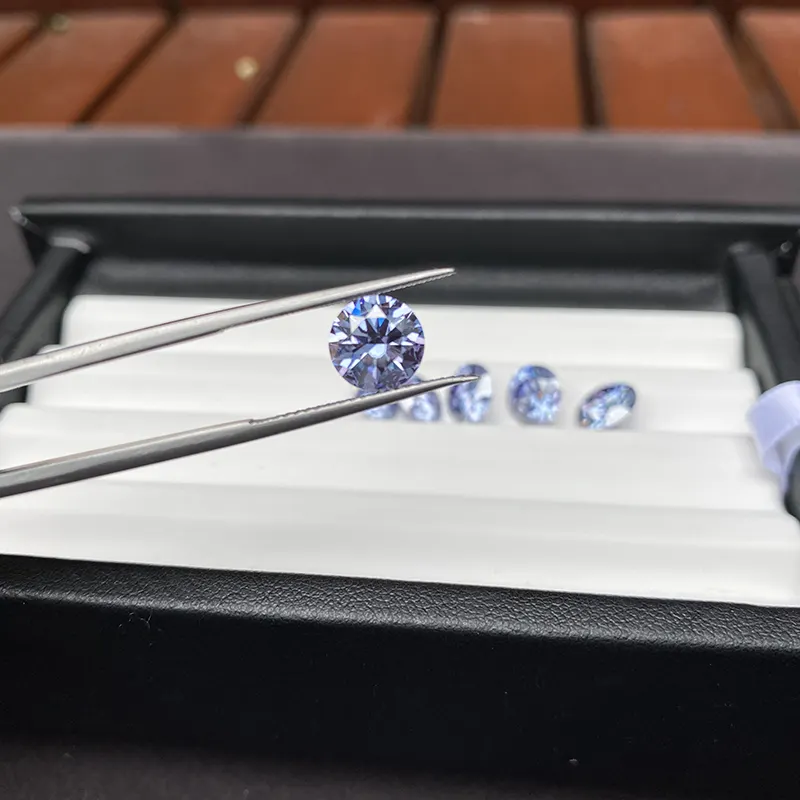 Hot Sale Blue sapphire Moissanite High Quality Synthetic VVS Elongated Round Moissanite diamonds loose gemstone