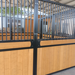 Puerta de establo para <span class=keywords><strong>caballos</strong></span> de 2x3m, nueva, negra, con estructura de madera y acero, para uso interno, de metal, con <span class=keywords><strong>altura</strong></span> de 2.2m - Product Image 6