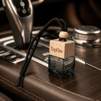 Diffuseur de parfum pour voiture TopOne OEM/ODM, flacon en verre noir dégradé avec bouchon en bois écologique pour l'aromathérapie