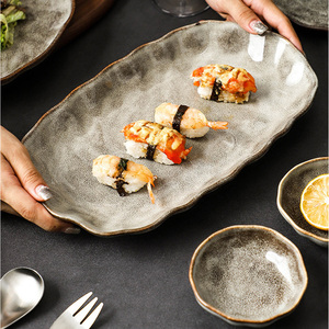 Vaisselle rétro en céramique faite à la main de style <span class=keywords><strong>japonais</strong></span> Vente en gros Creative Glaze coloré Salade <span class=keywords><strong>Ramen</strong></span> Soupe Riz Bol Assiette Dîner Service - Product Image 4