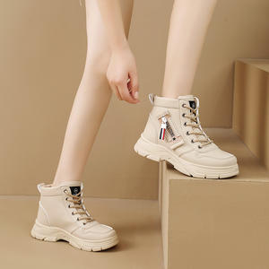 Botas de nieve casuales de tacón plano impermeables con cordones y malla para mujer, estilo mocasín, otoño 2026, venta al por mayor - Product Image 4