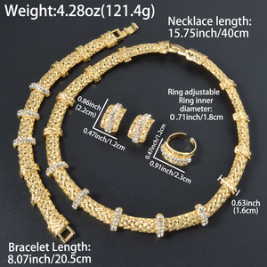 Модных женских украшений Саудовская 18K позолоченные оптовая торговля Дешевые Свадебные африканские бусины комплект ювелирных изделий - Product Image 6