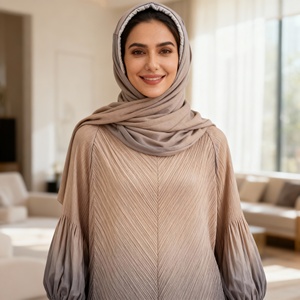 Abaya en mousseline imprimée pour femmes musulmanes, robe décontractée modeste, nouveau design, fournisseur quotidien en Chine - Product Image 3