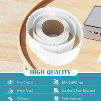 Rollo de Etiquetas Térmicas Directas Blancas de 2"x1", Autoadhesivas, Impermeables, para Códigos de Barras, Códigos QR, Precios, Almacenamiento, Organización, Etiquetas para Frascos