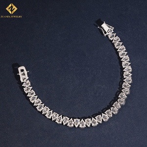 Moissanite Tennis <b>Bracelet</b> Pear Cut 5*7mm 925 <b>Silver</b> Rhodium Plated Luxury Pass Diamond Tester <b>Bracelet</b> - Product Image 5