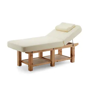 En iyi satış lüks salon mobilya güzellik yüz spa ahşap masaj yatağı