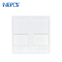 Plaque murale NEPCI 45x45mm à double port RJ45 avec obturateur XJY-NE-210, module Keystone 2 ports avec couvercle en plastique